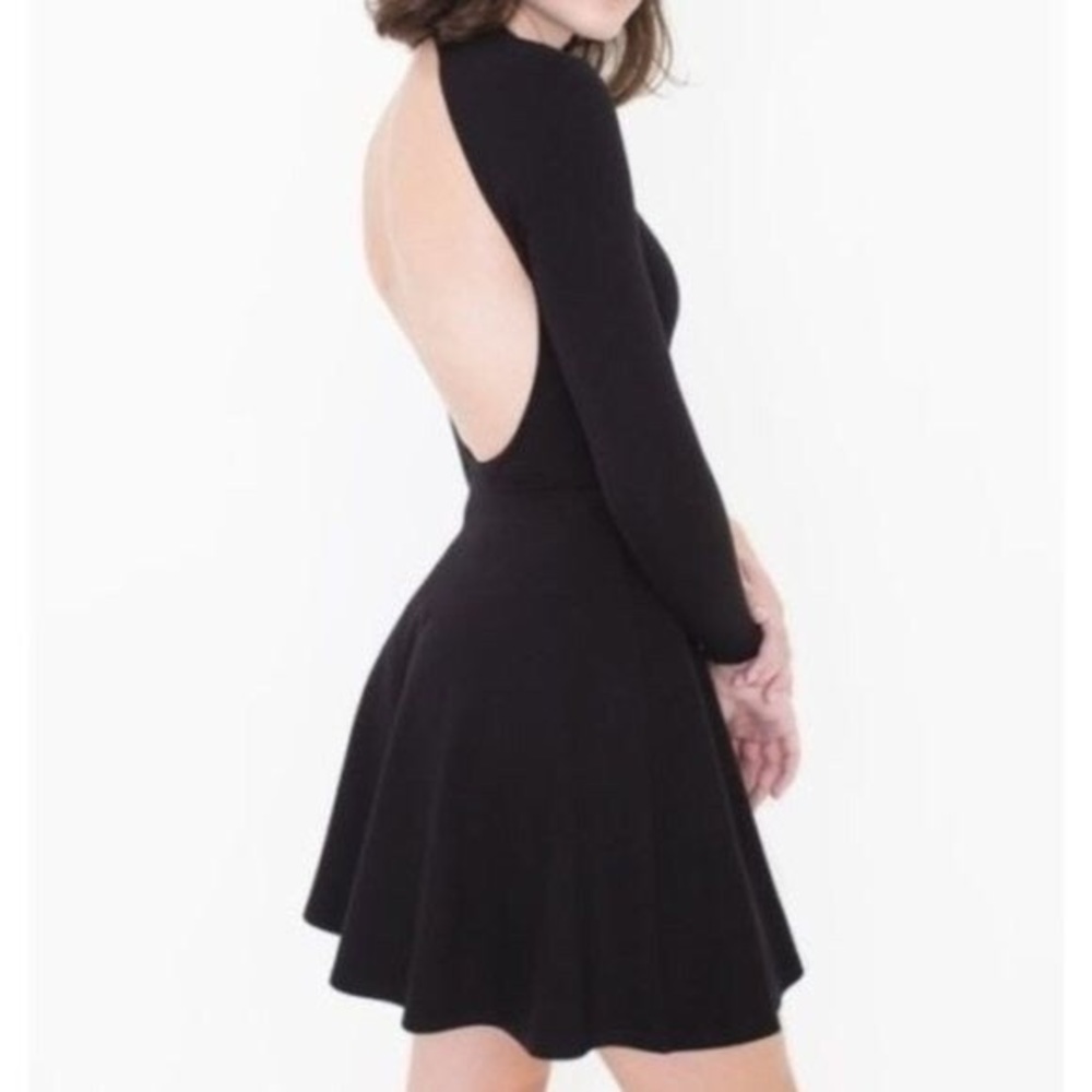 American Apparel Black Violette Skater Dress